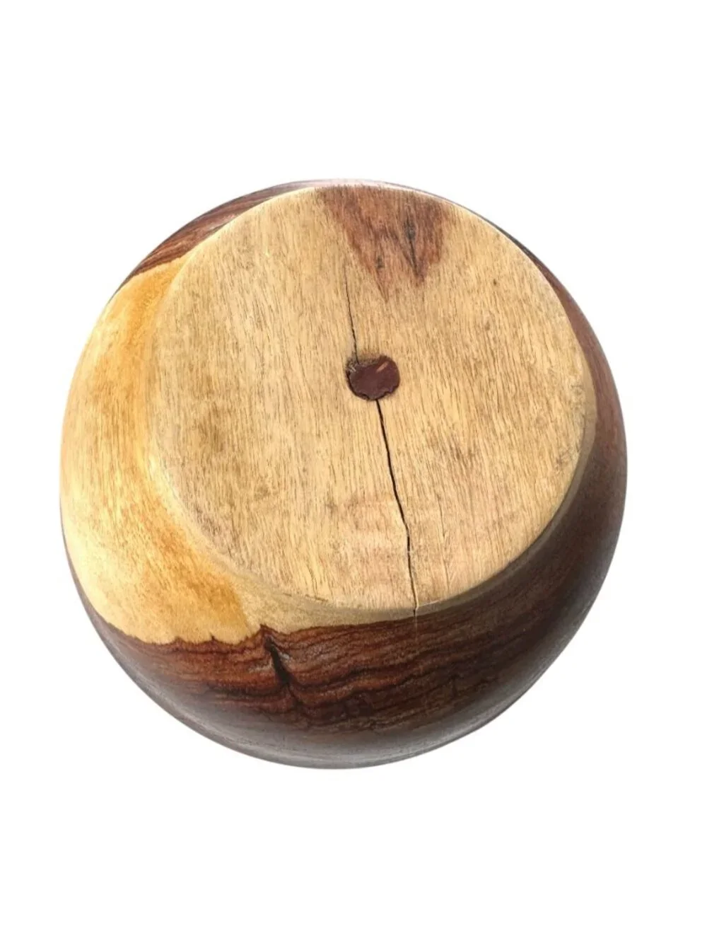 Handcrafted Wooden Bowl With Natural Grain Pattern Approx. 6